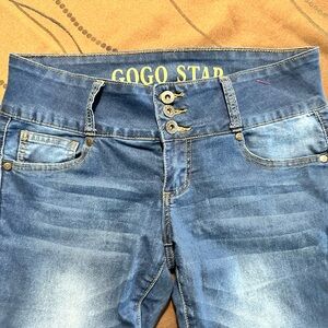 GOGO Star Women's Dark Blue Ankle Jeans
